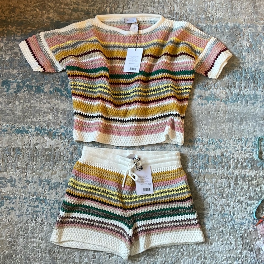 NWT Rue Stiic Sirena Knit Top and Shorts Set Size Small original set price $260